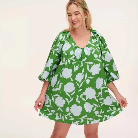 Kate Spade Green Floral Mini Dress - Picture 3 of 4